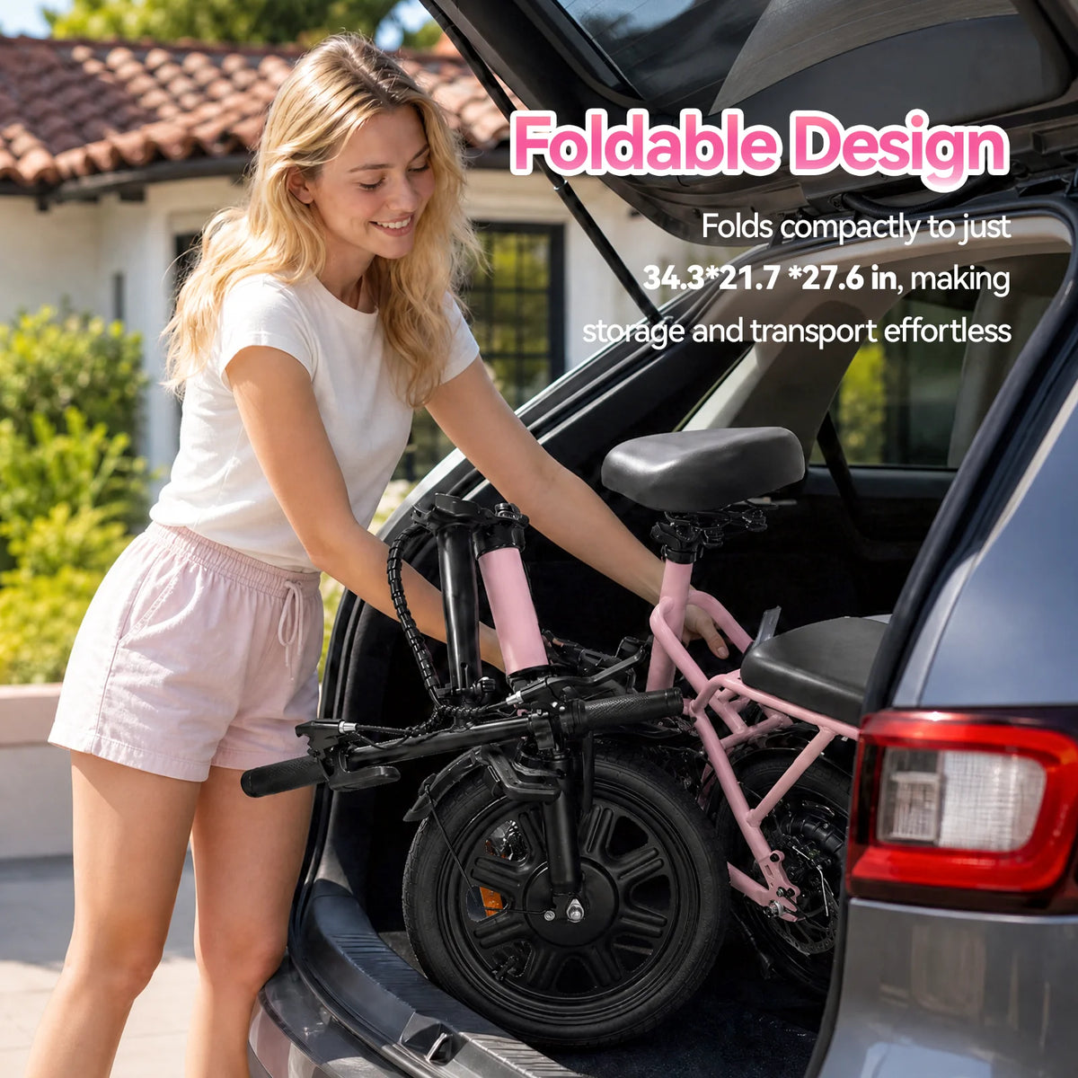 DDC Sport Compact Folding Electric Bike With 48V Removable Battery