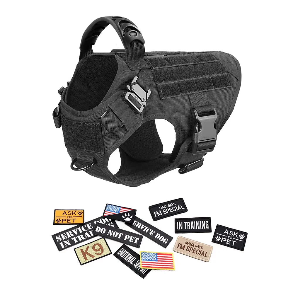 Petravel Padded Dog Tactical Harness Vest With Quick Release Buckle