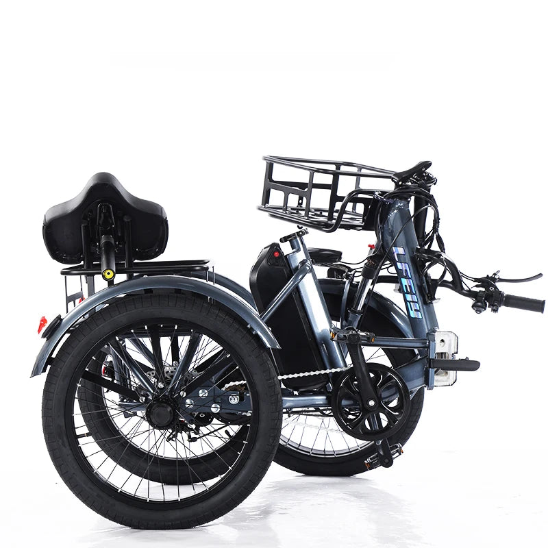 Foldable 48V Electric Cargo Tricycle With Removable Lithium Battery