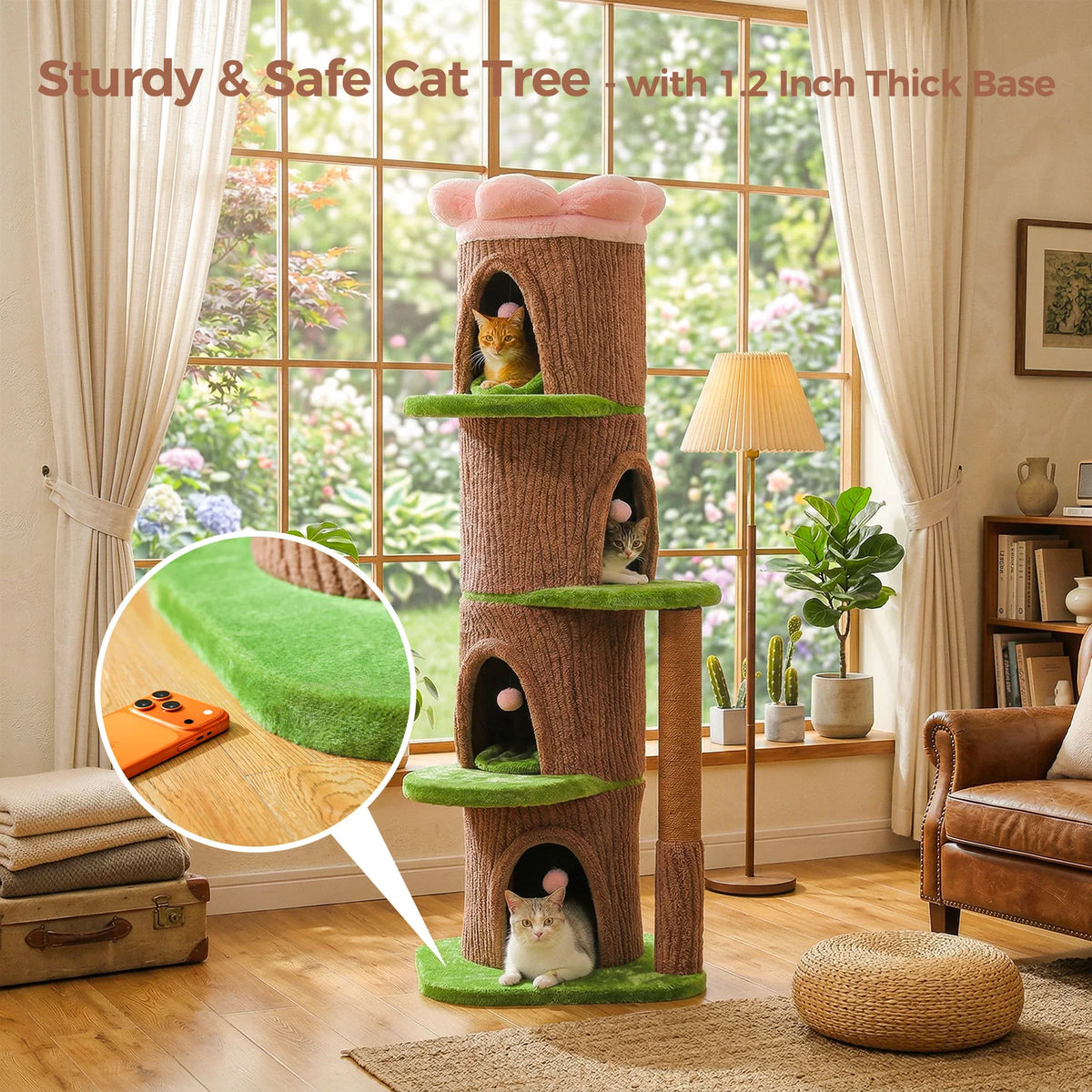 P Luxury Indoor Cat Tree Tower With Four Spacious Condos