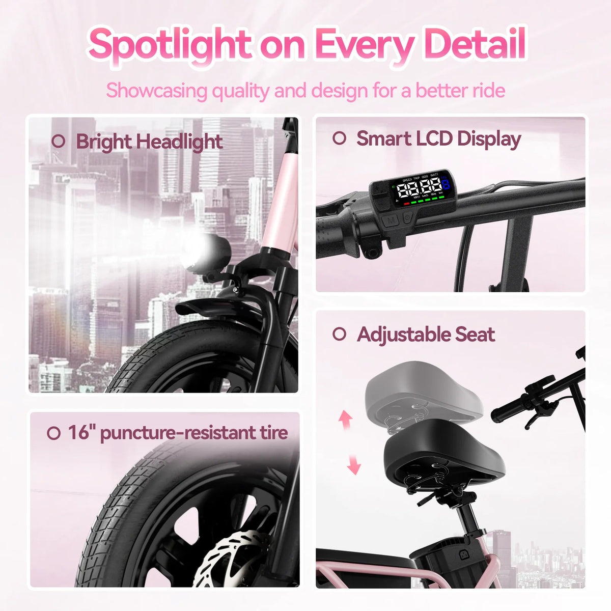 DDC Sport Compact Folding Electric Bike With 48V Removable Battery