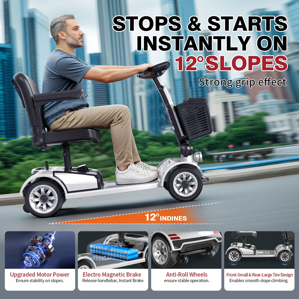 Unificare Foldable Electric Mobility Scooter With 250W Motor