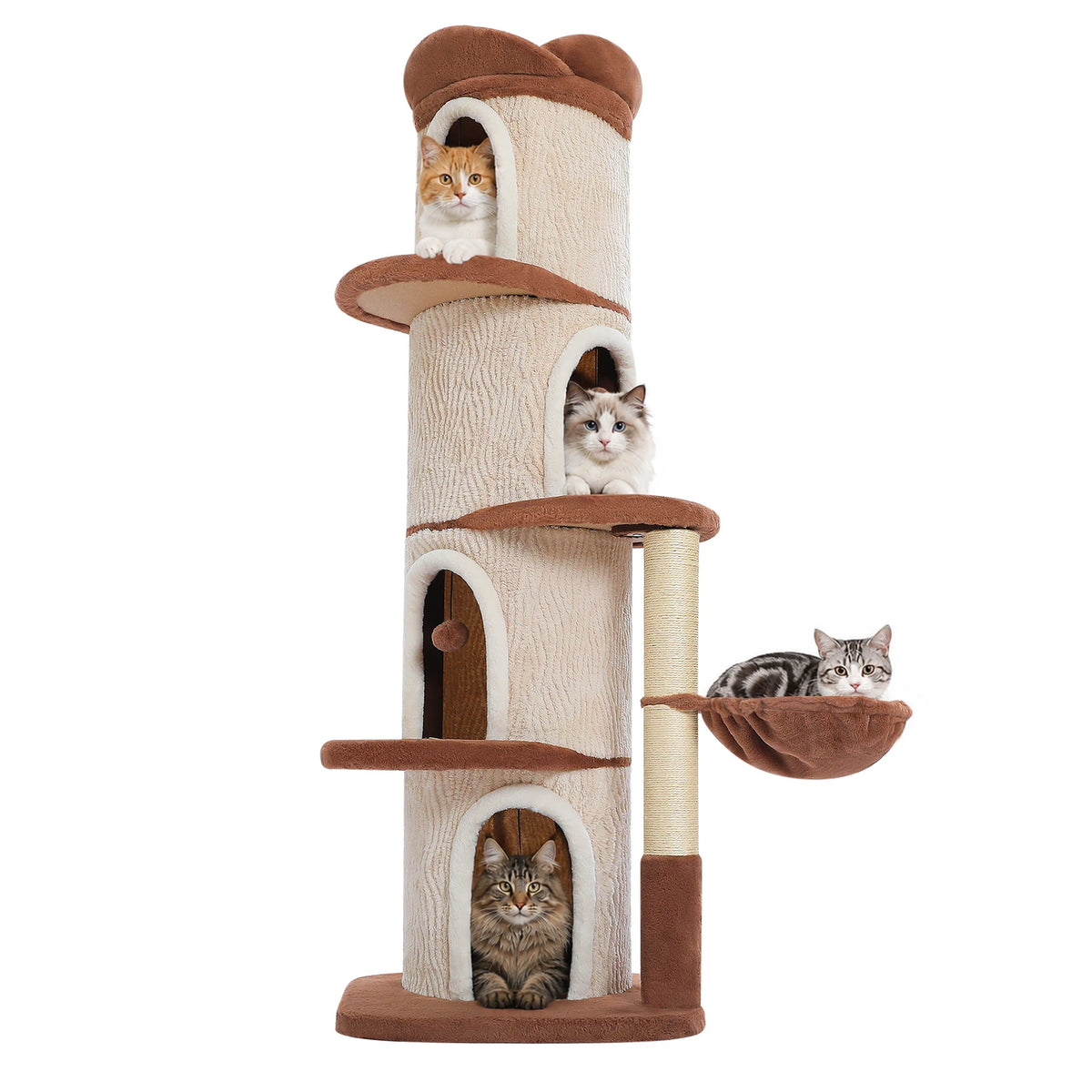P Luxury Indoor Cat Tree Tower With Four Spacious Condos