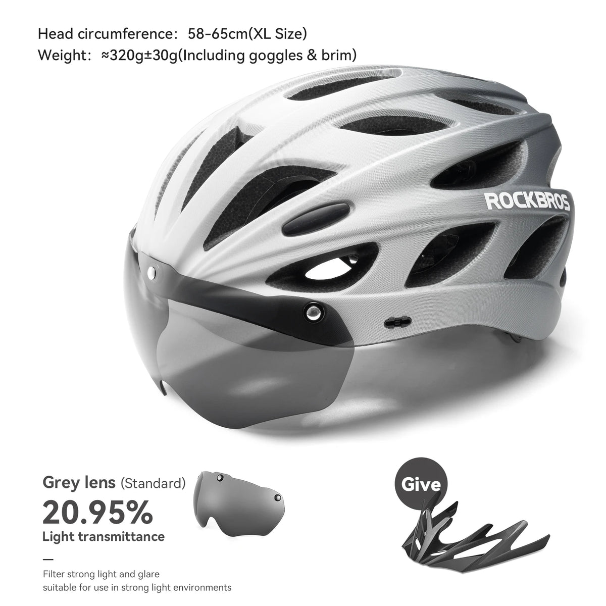 ROCKBROS Integrated Cycling Helmet With Goggles For Road And Mountain Riders