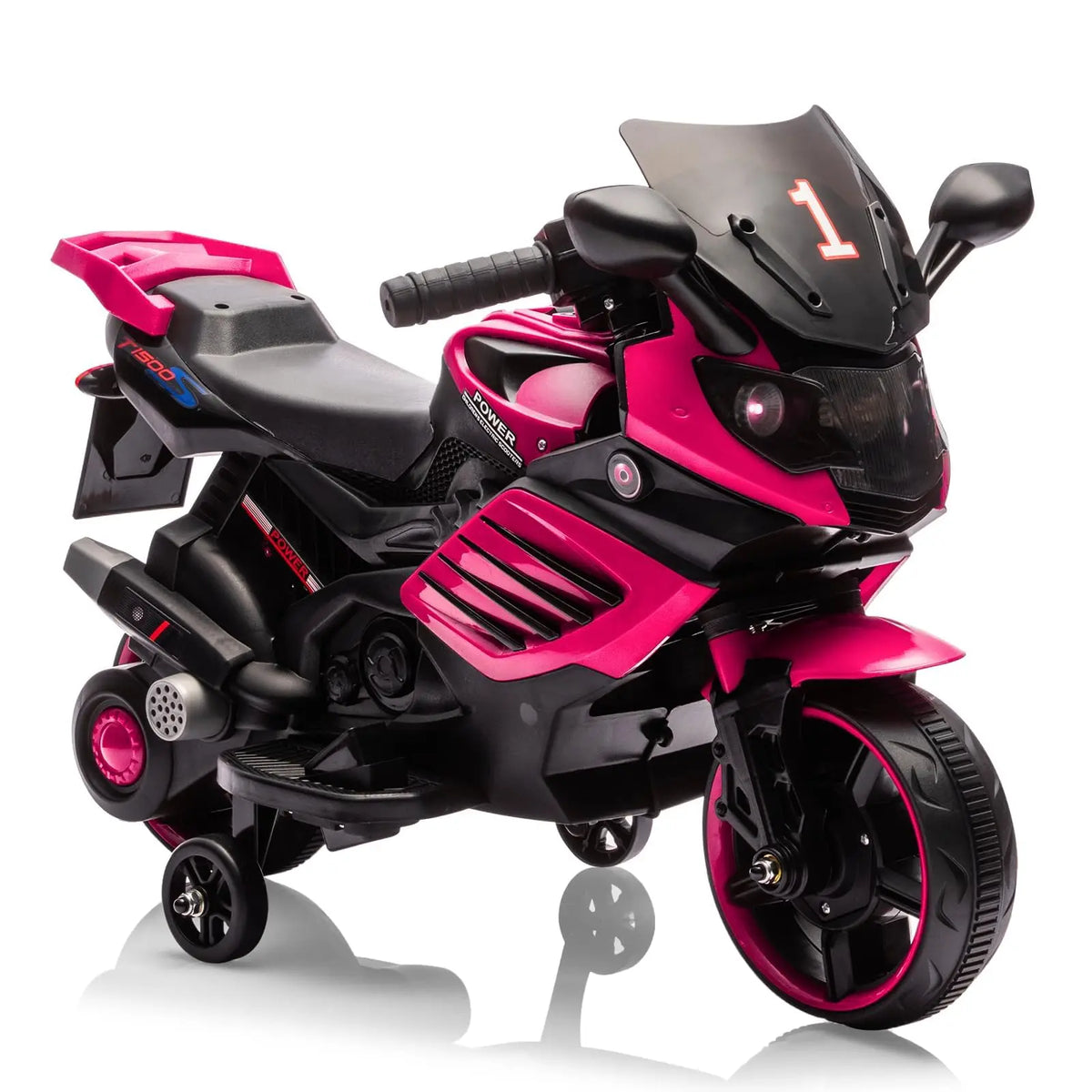HiMiss Kids Electric Ride On Motorcycle With Training Wheels