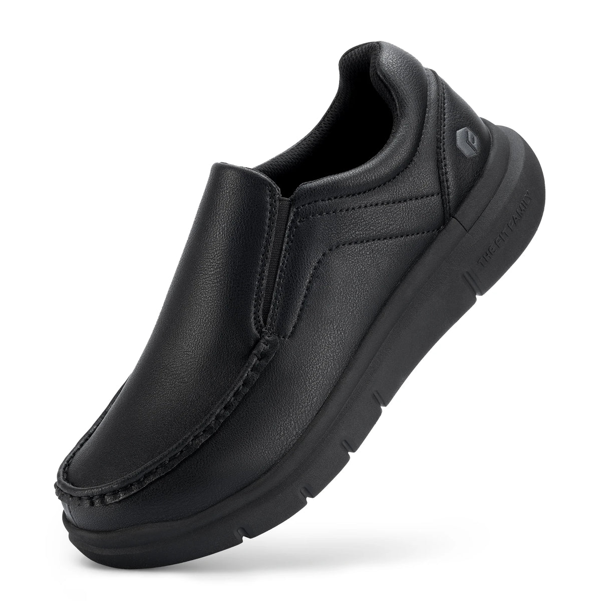 Fitville Men Wide Leather Walking Shoes With Arch Support