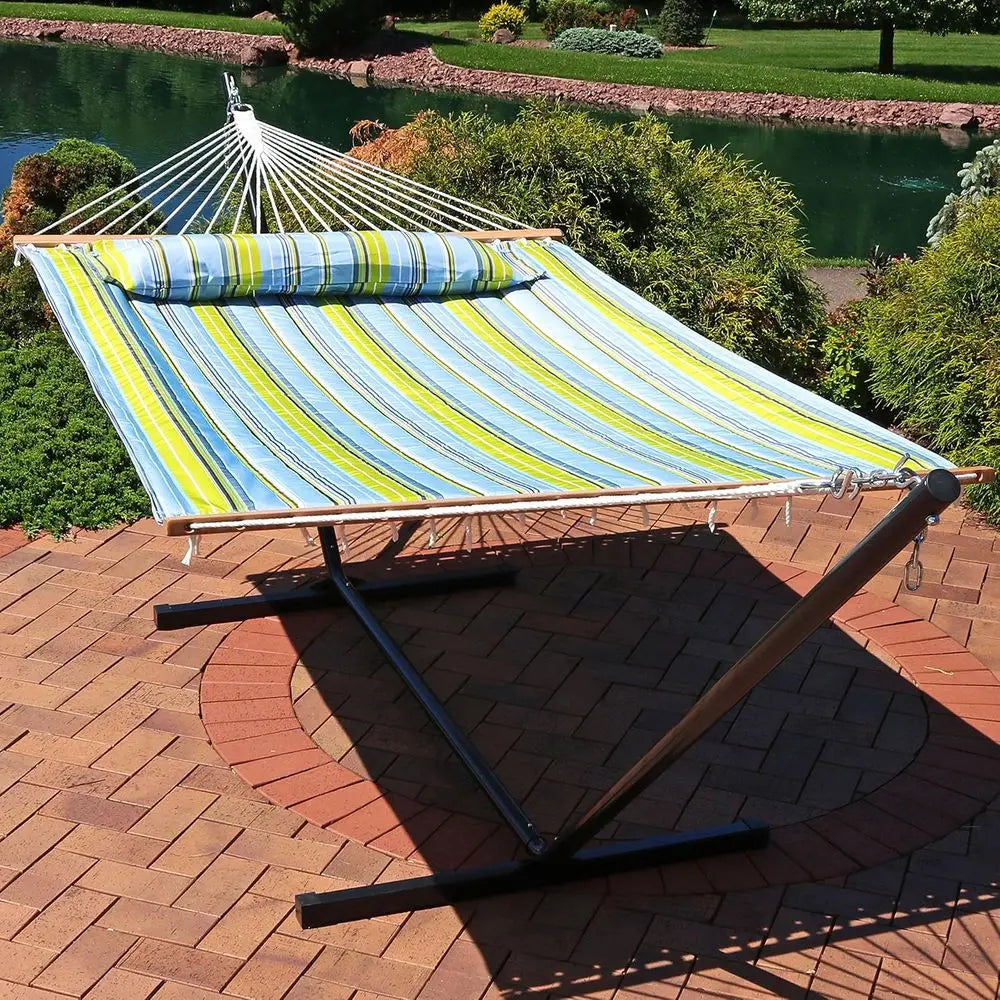 Comfortable Double Hammock With Sturdy Outdoor Support Stand