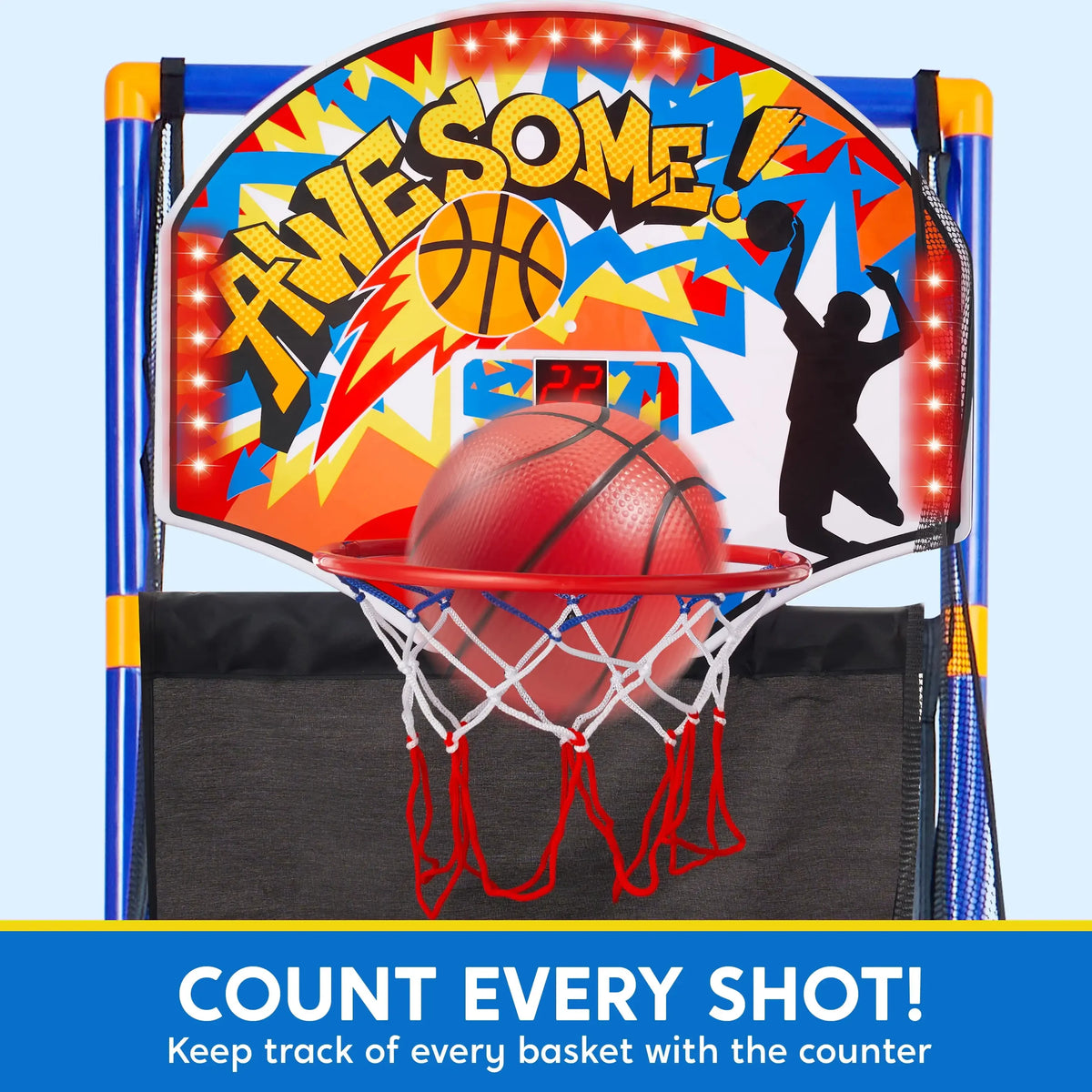 Joyfy Led Scoring Arcade Basketball Hoop Game With Four Balls