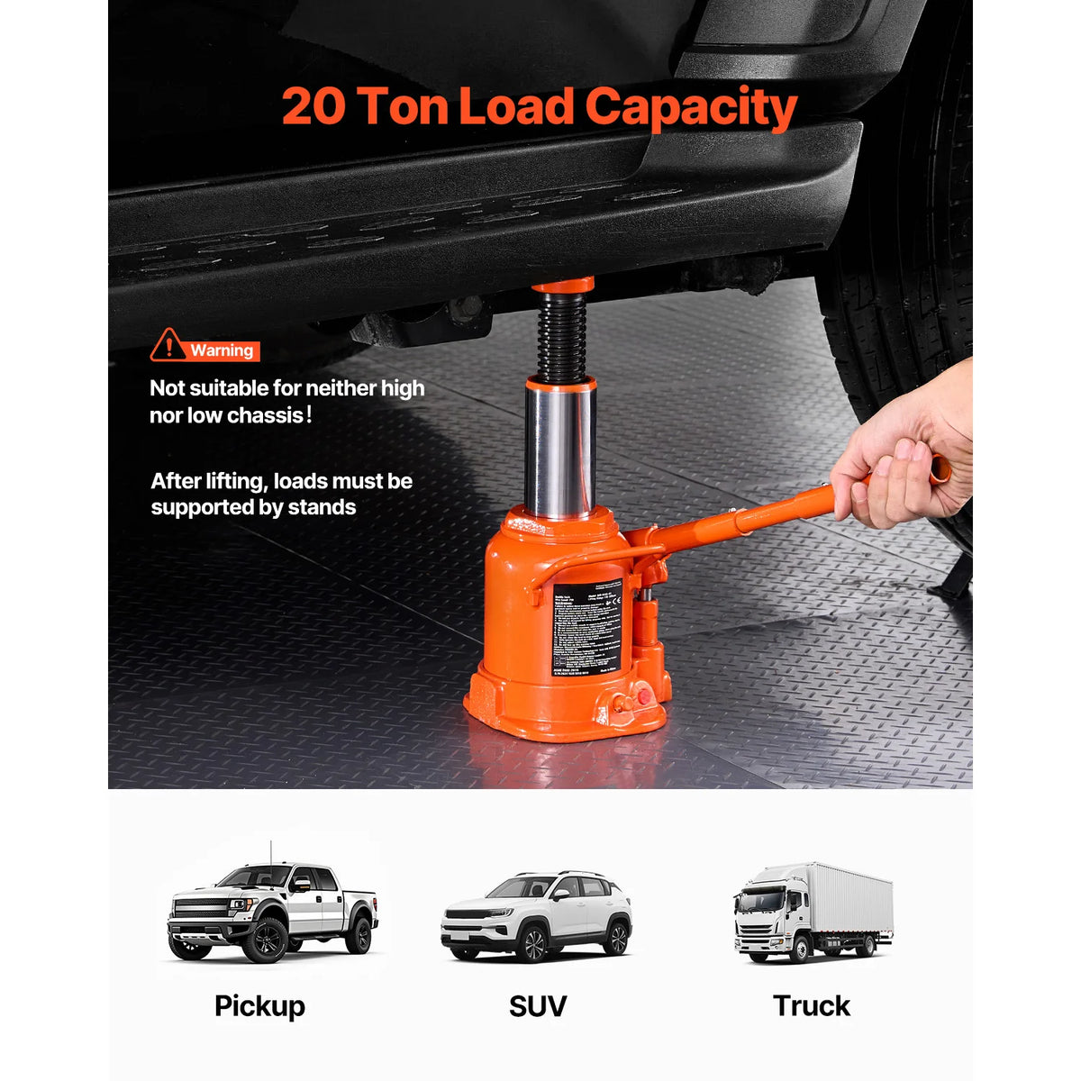 SucceBuy Heavy Duty Hydraulic Bottle Jack For Auto Repair
