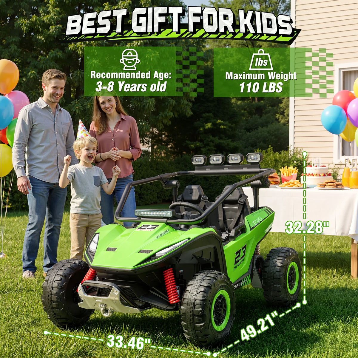 Joyracer 4WD Electric Ride On UTV With Remote Control Bluetooth