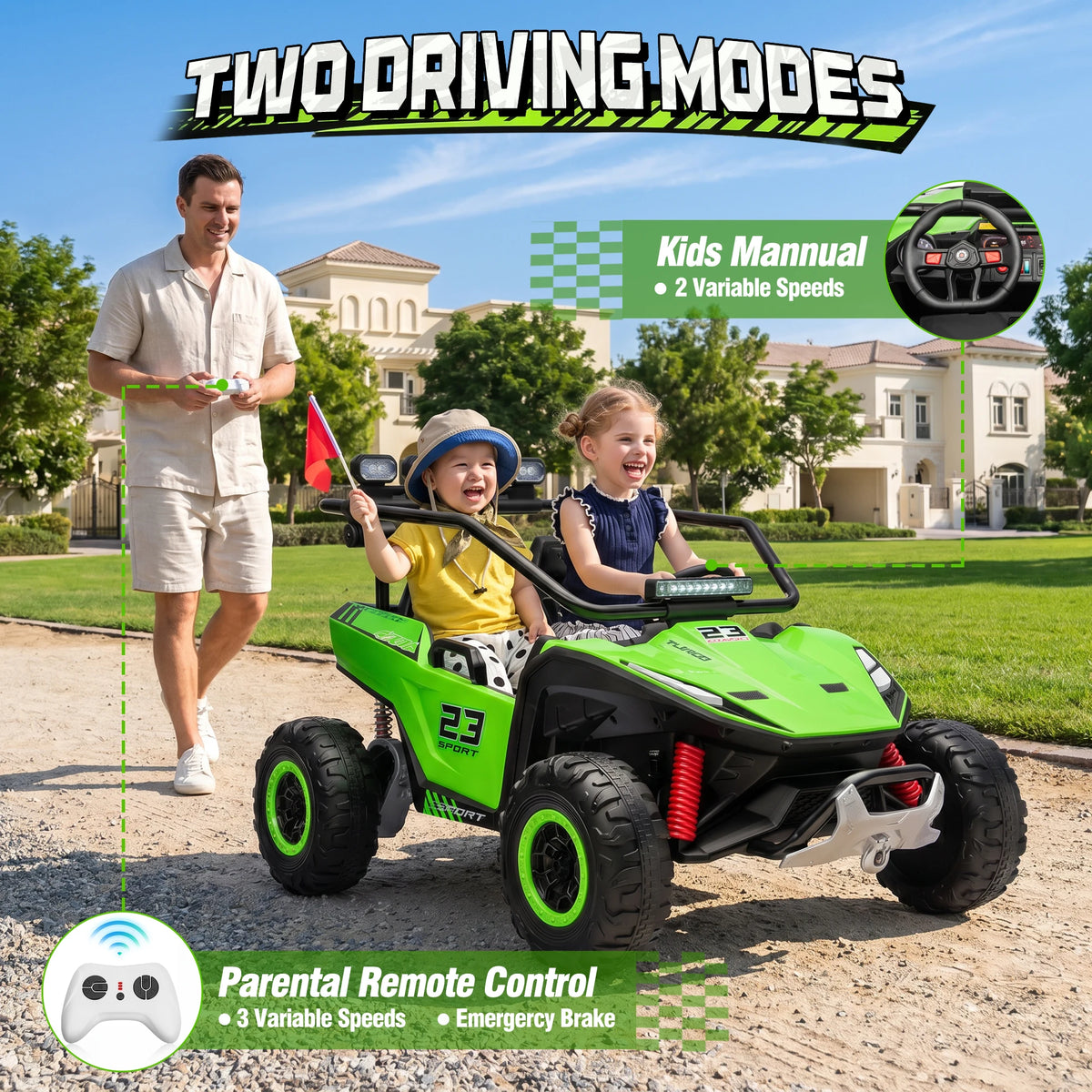 Joyracer 4WD Electric Ride On UTV With Remote Control Bluetooth