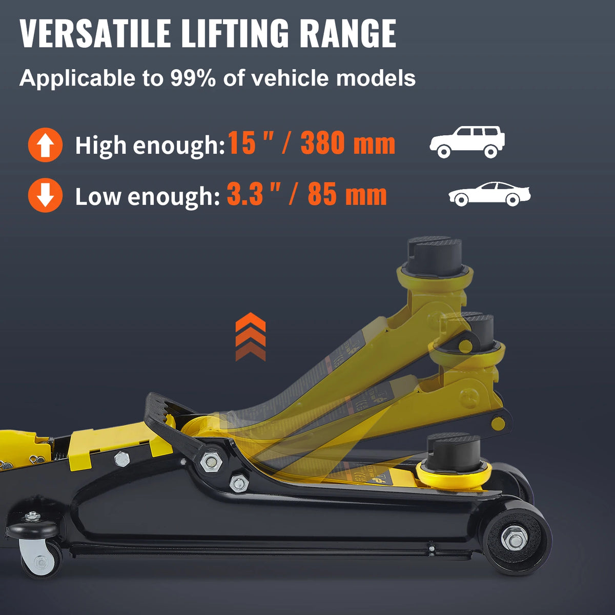 SucceBuy Low Profile Hydraulic Floor Jack Professional Car Lifter