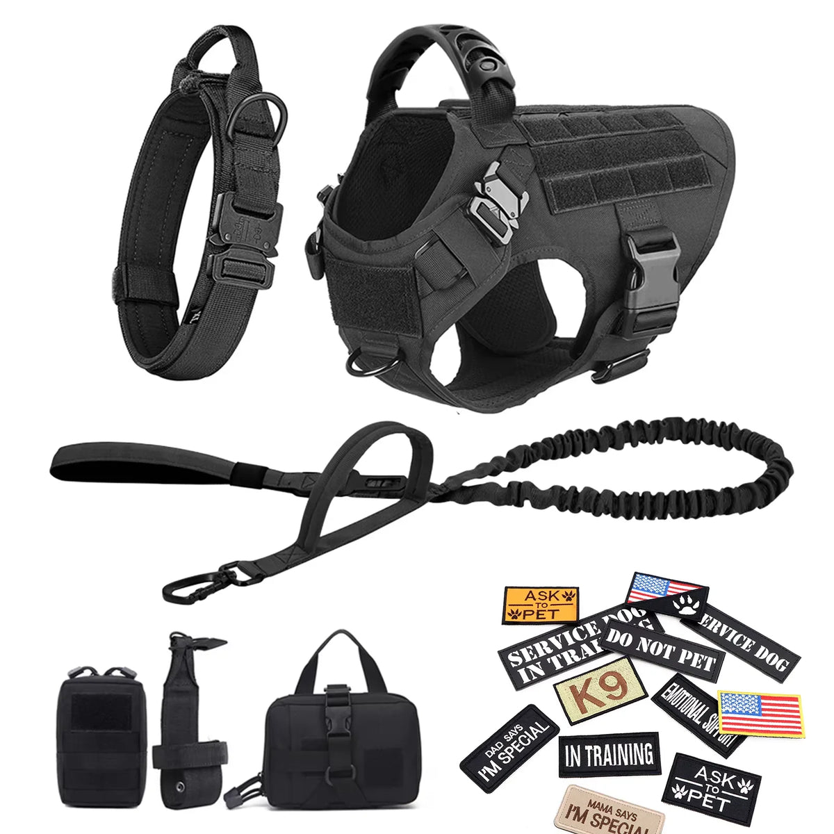 Petravel Padded Dog Tactical Harness Vest With Quick Release Buckle