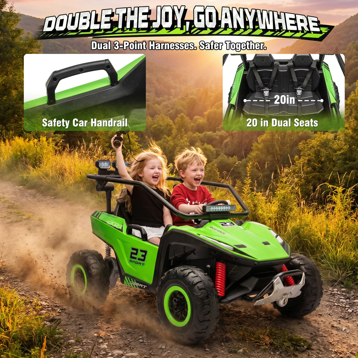 Joyracer 4WD Electric Ride On UTV With Remote Control Bluetooth