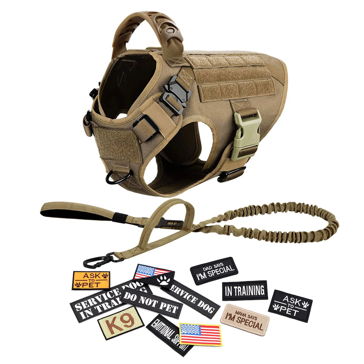 Petravel Padded Dog Tactical Harness Vest With Quick Release Buckle