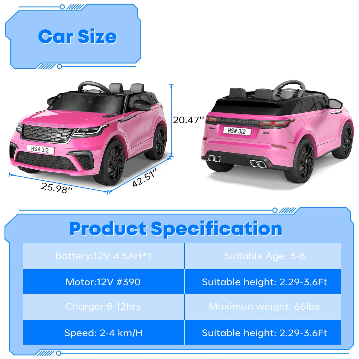 HobbyLane Electric Ride On Car For Kids With Remote Control