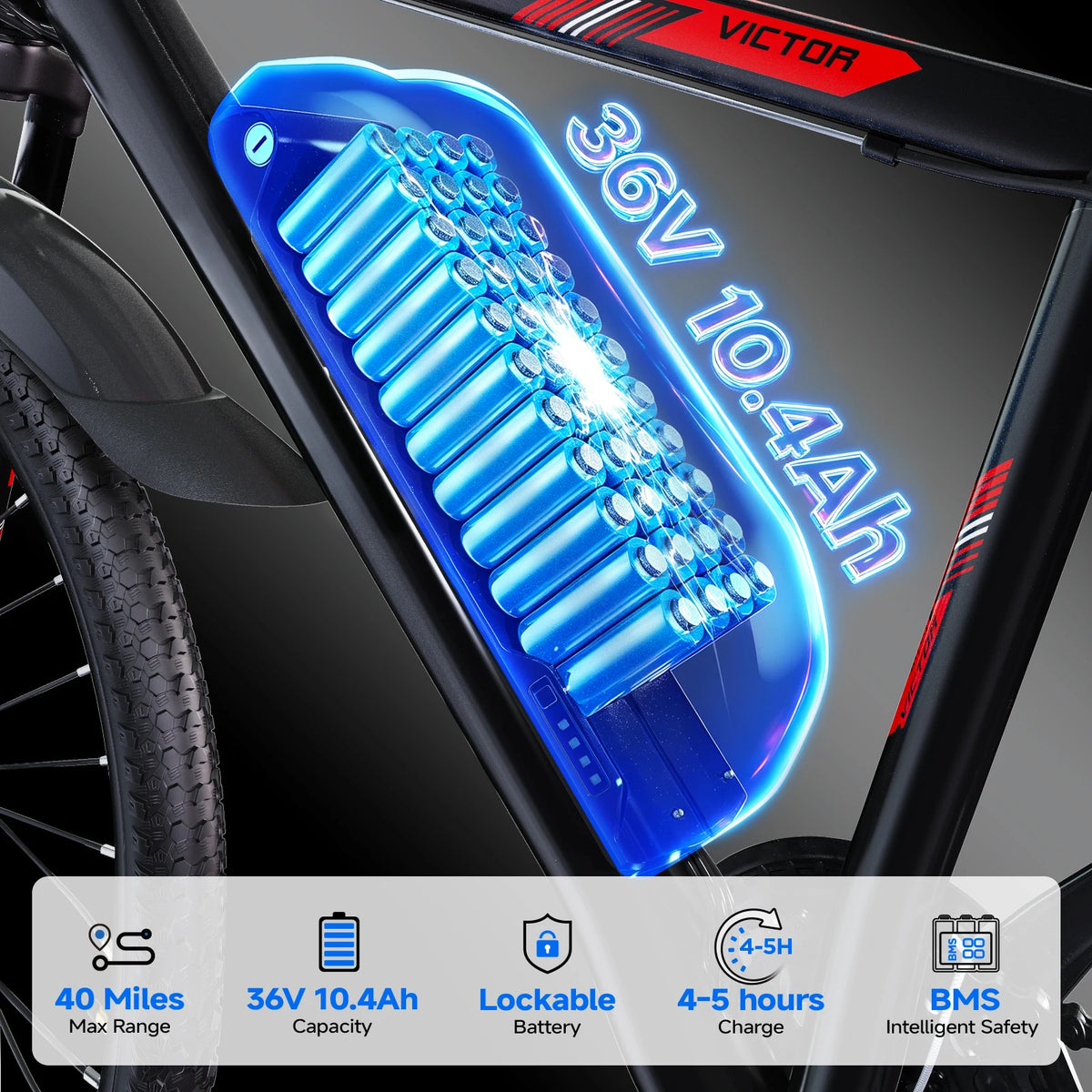 QNUT Victor 1000W Peak Motor Electric Bike With Removable Battery