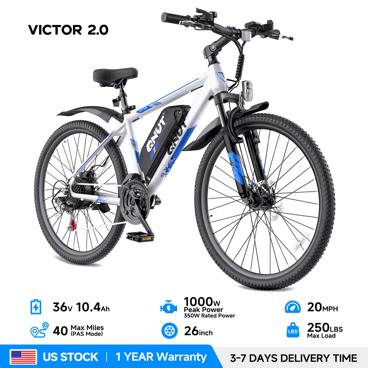 QNUT Victor 1000W Peak Motor Electric Bike With Removable Battery
