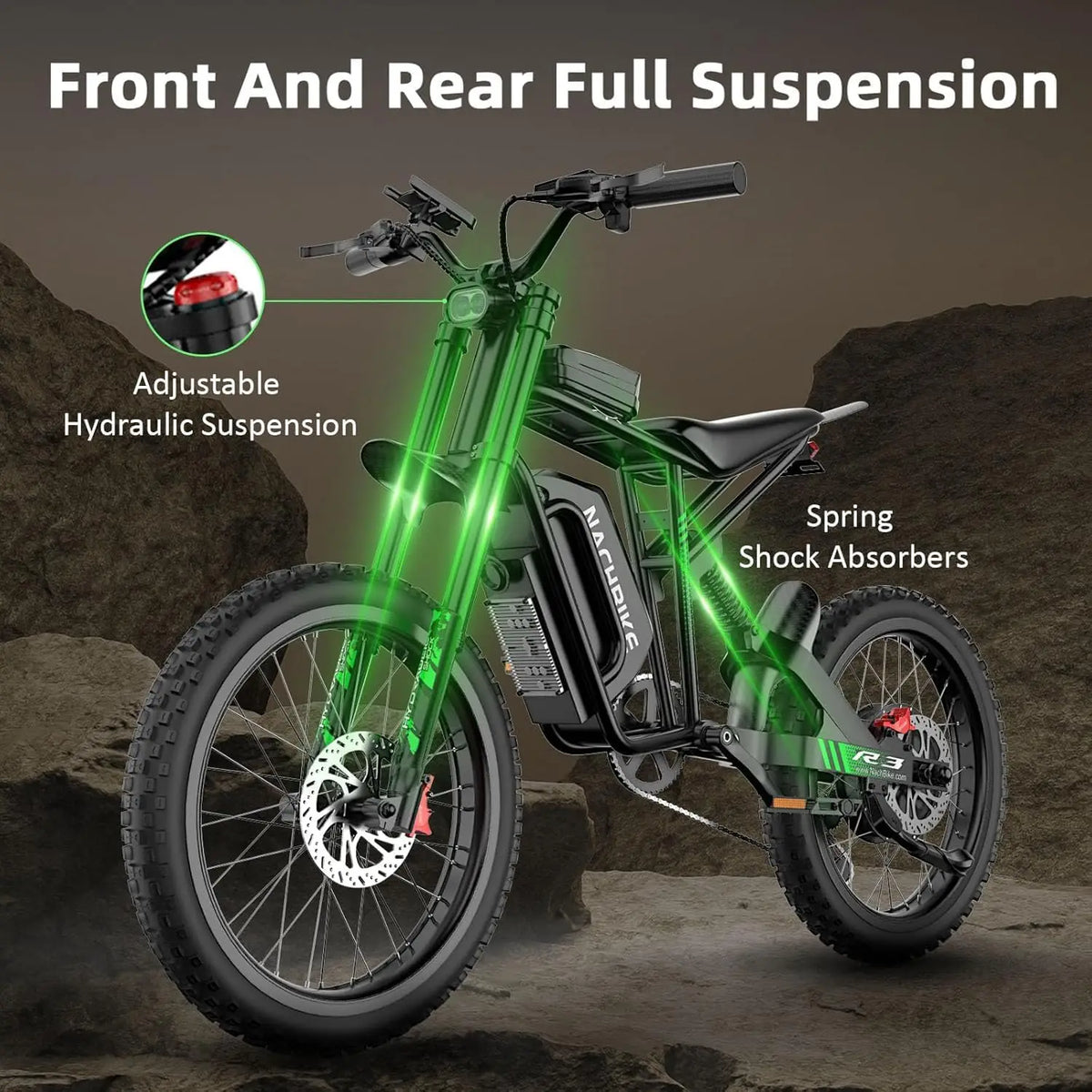 Nachbike R3 60V Electric Dirt Bike 50MPH All Terrain