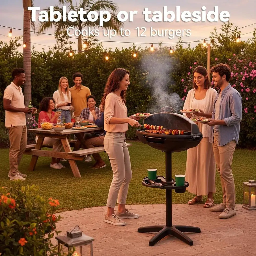 Portable Nonstick Electric Grill With Smart Temperature Control