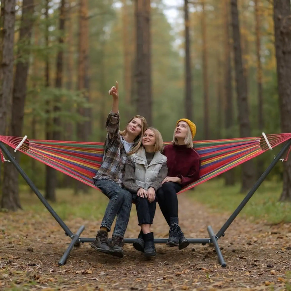 Gyroor Outdoor Adjustable Stand Nylon Hammock With Carry Bag