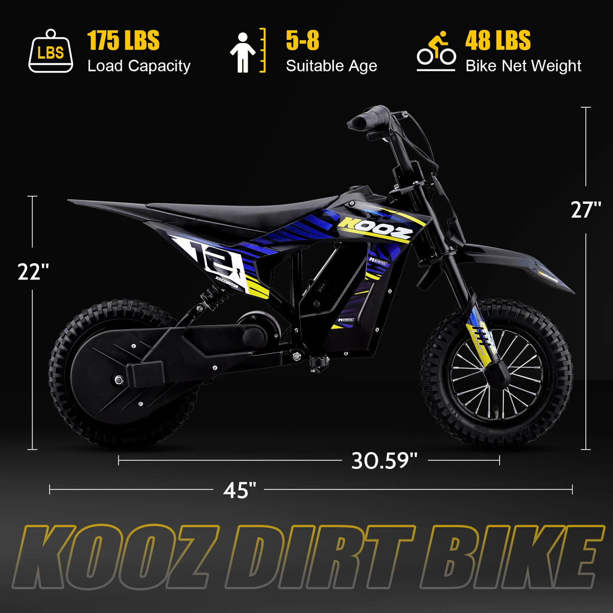 KOOZ HP122E 36V 300W Electric Dirt Bike For Youth Riders