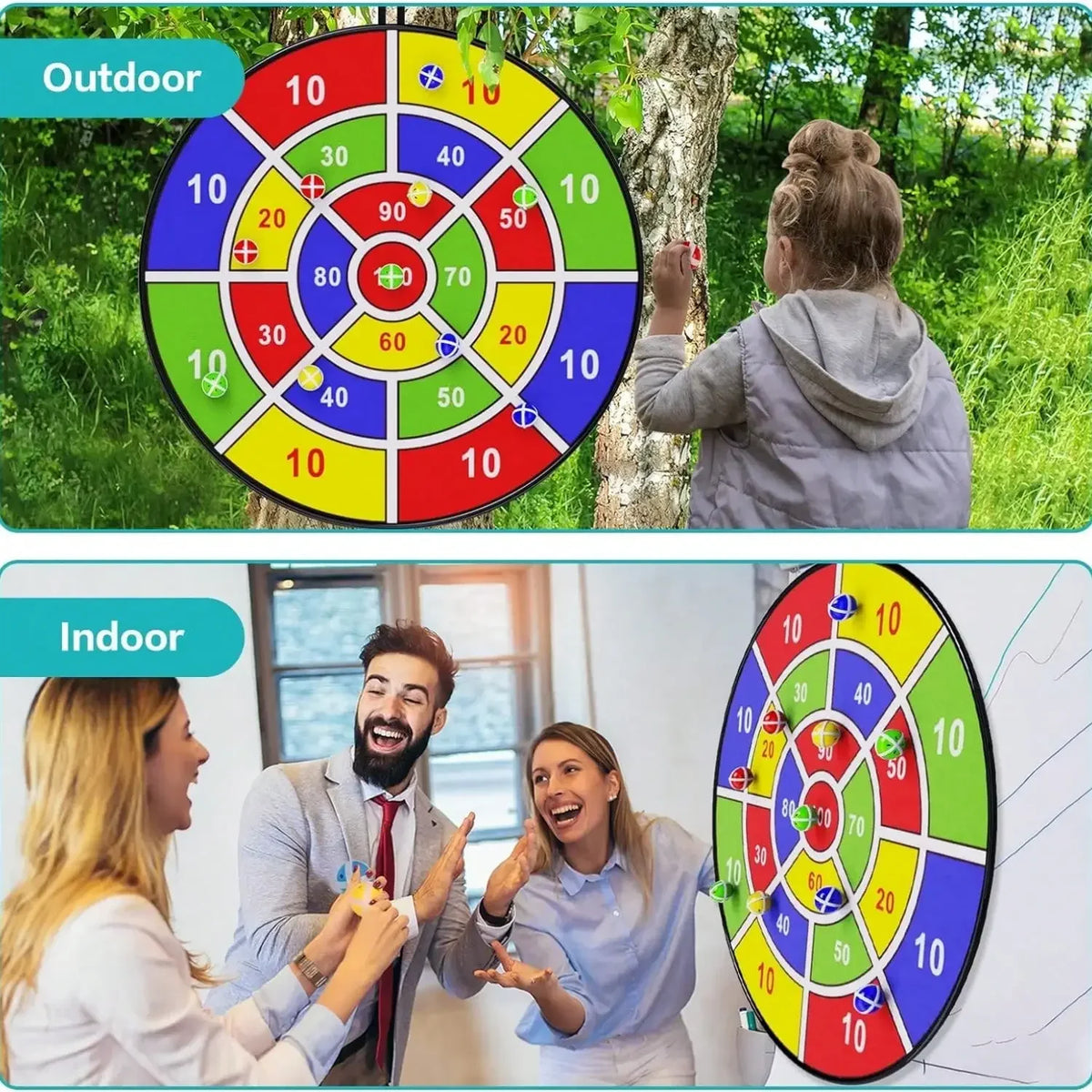 Kids Safety Dart Board With Sticky Balls Indoor Outdoor Toy