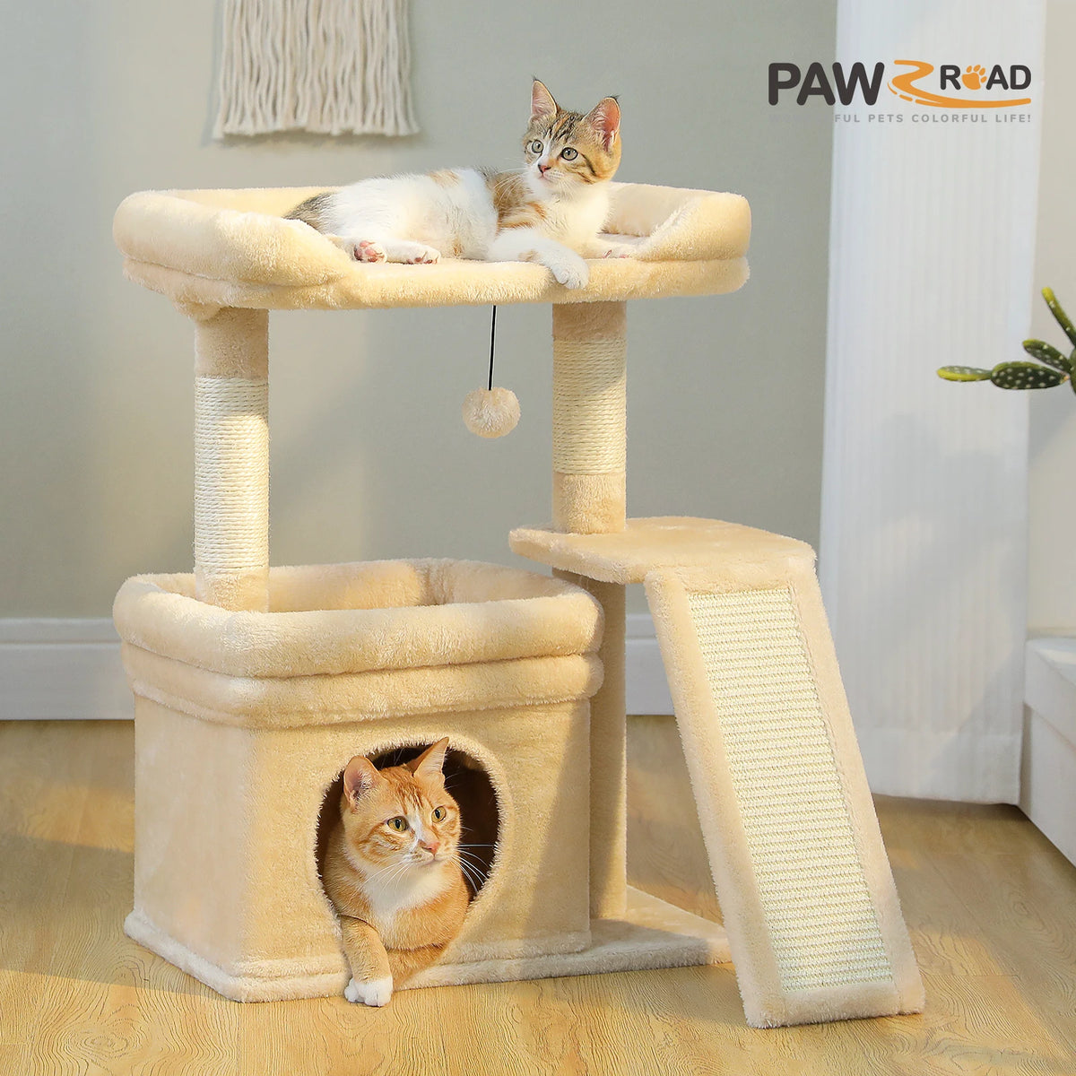 Pawz Road Three Tier Cat Tower With Sisal Scratching Post