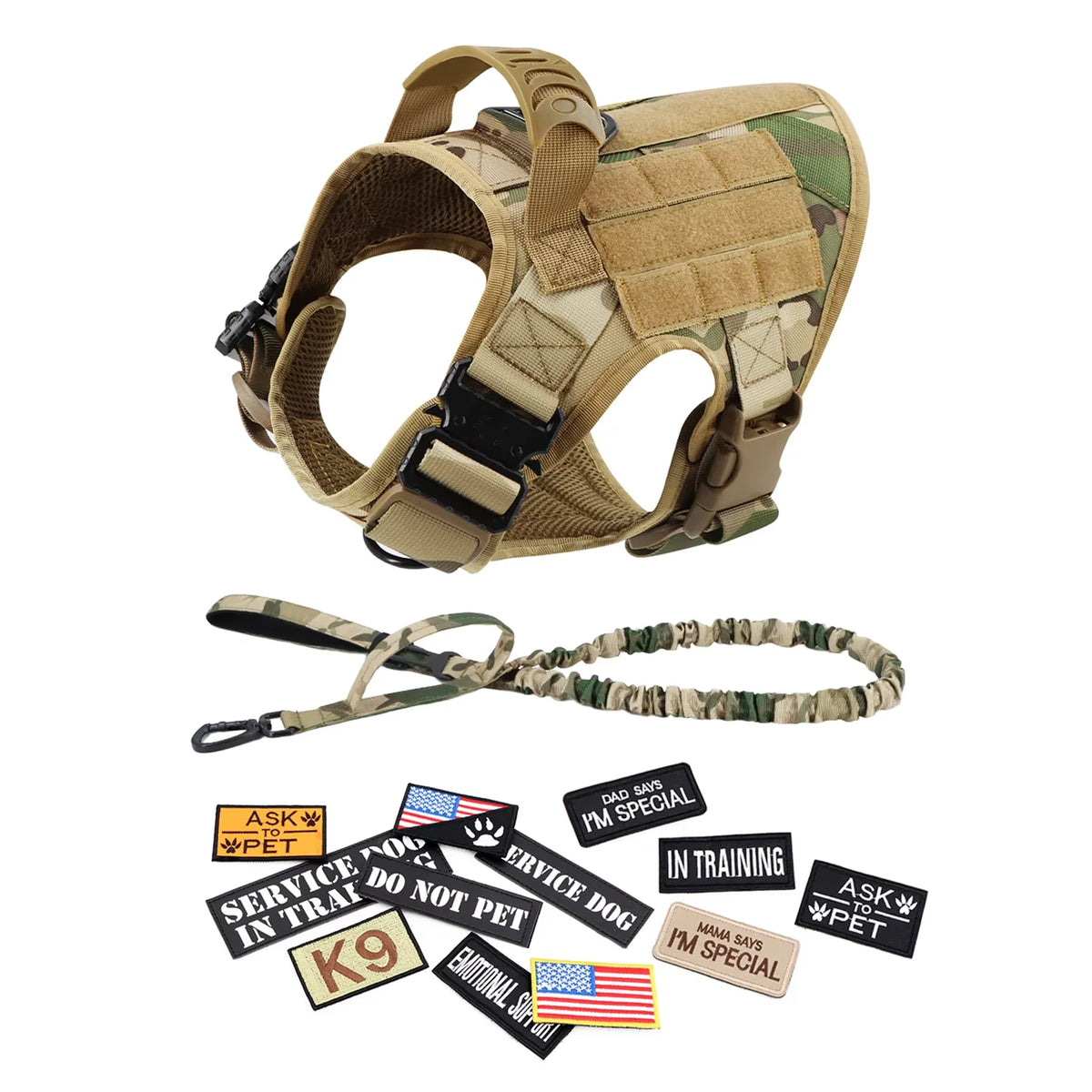Petravel Padded Dog Tactical Harness Vest With Quick Release Buckle