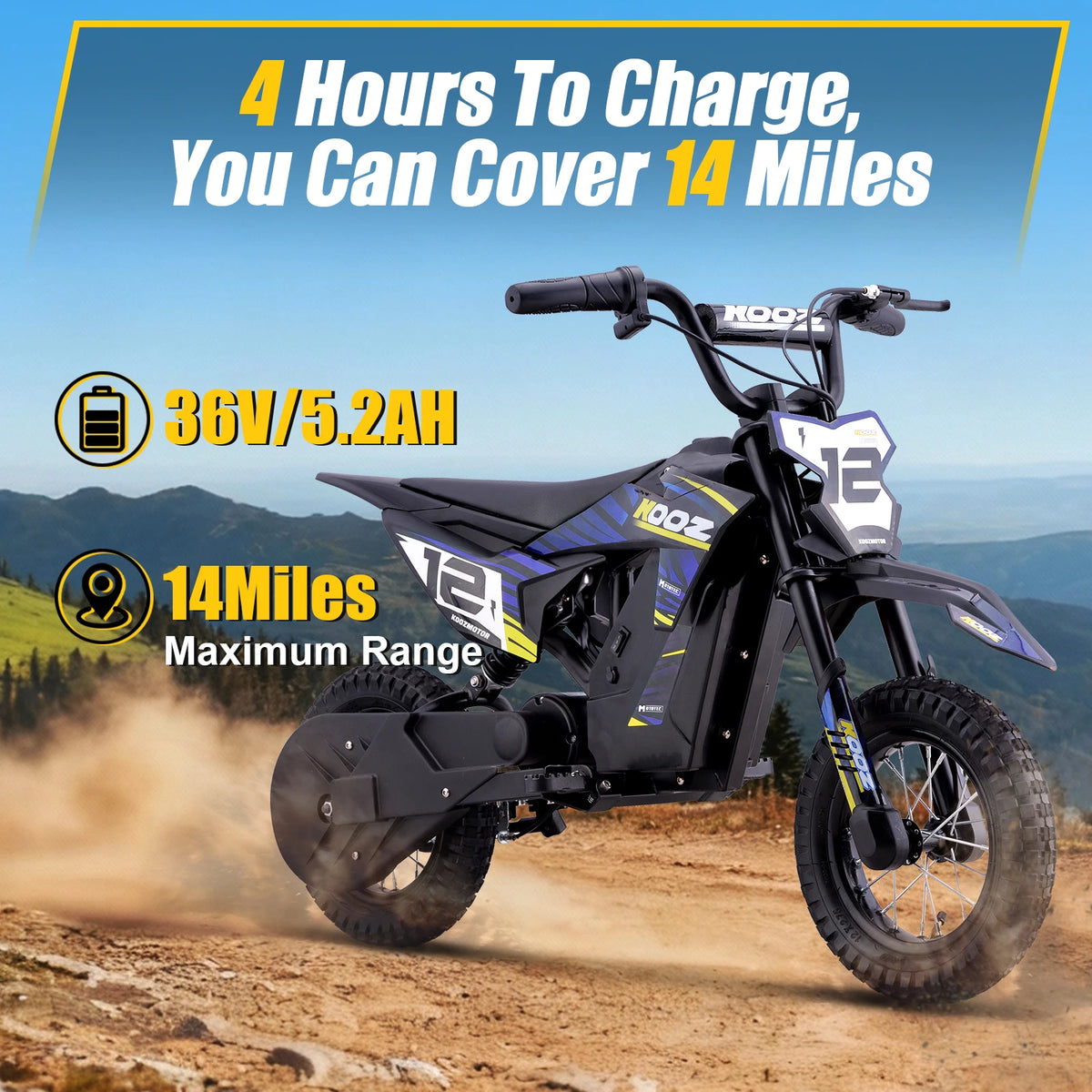 KOOZ HP122E 36V 300W Electric Dirt Bike For Youth Riders