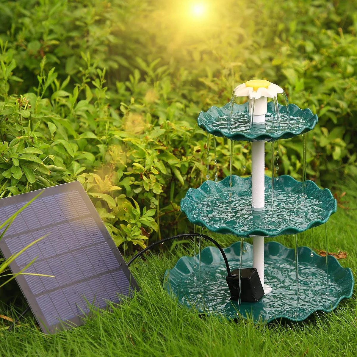 Solar Powered Bird Bath Water Fountain For Garden And Pond Decor