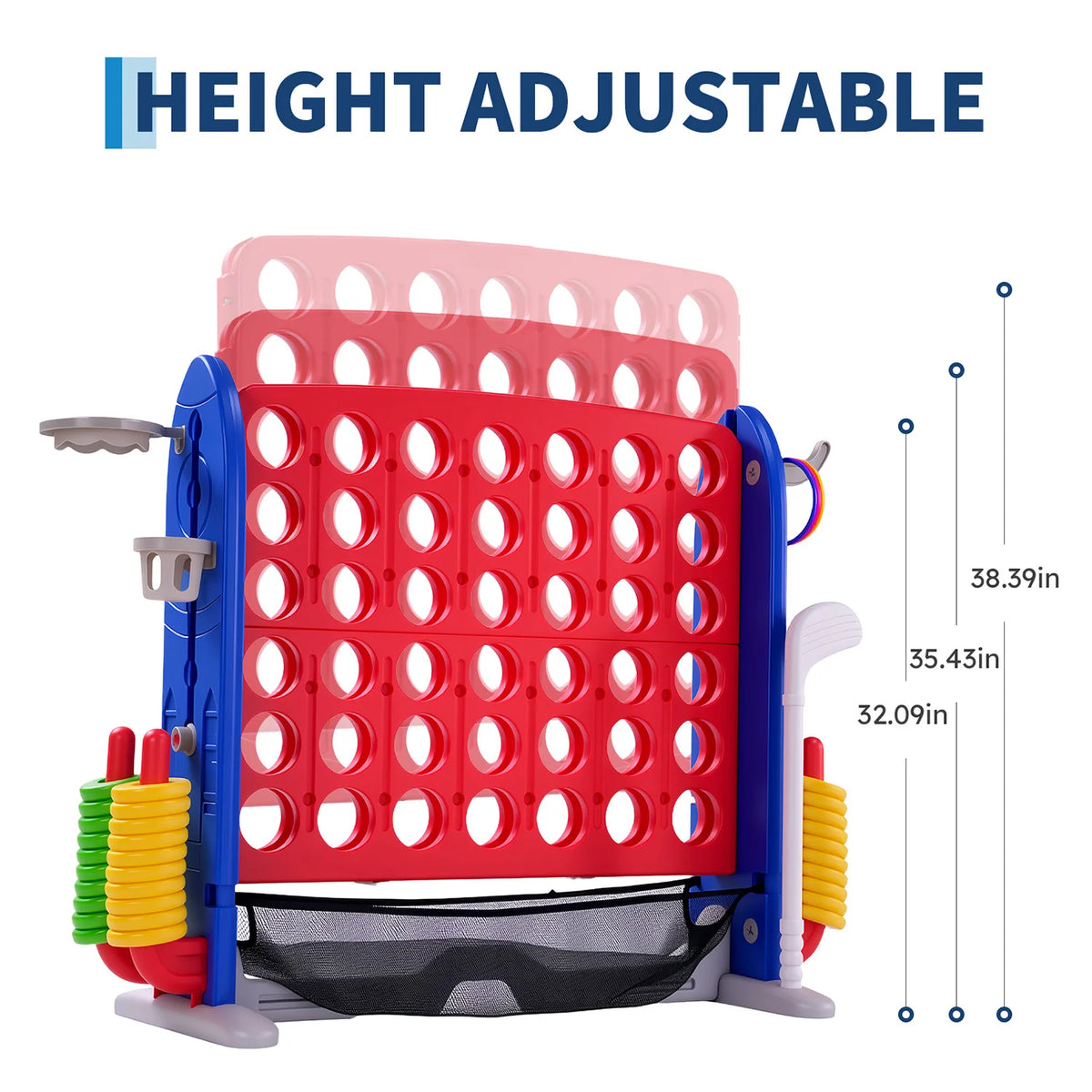 Giant Outdoor Connect Four Basketball Hoop Ring Toss Game