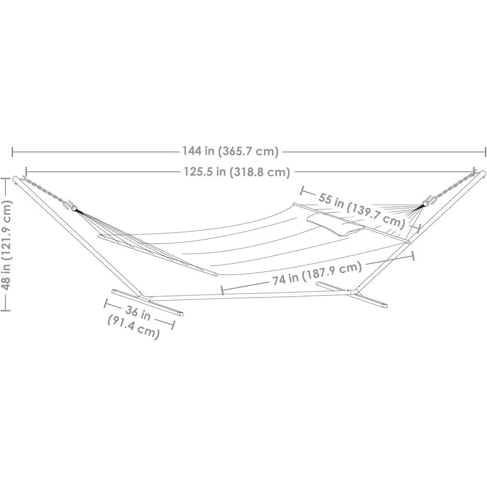 Comfortable Double Hammock With Sturdy Outdoor Support Stand
