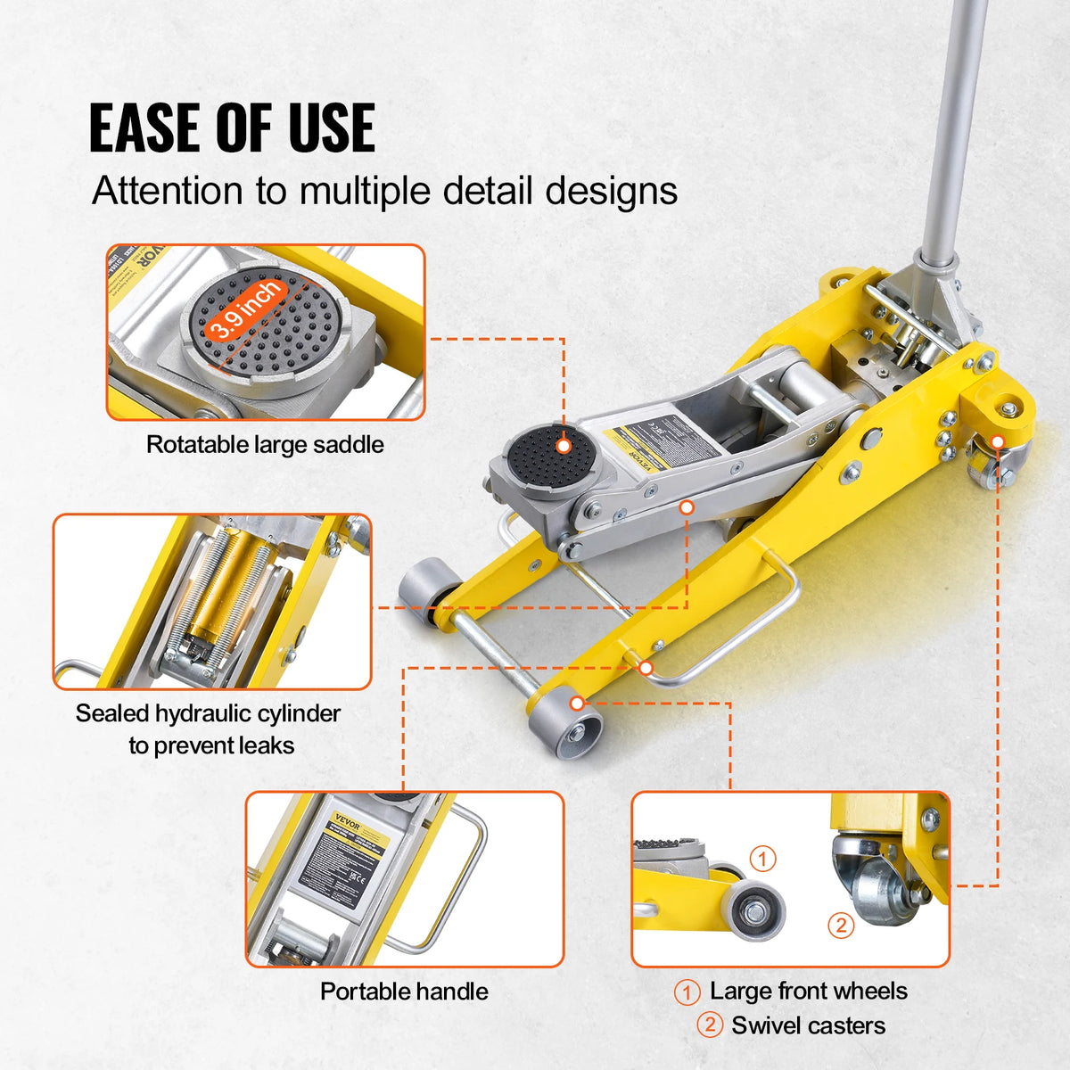 SucceBuy Aluminum Hydraulic Floor Jack With Dual Piston Quick Lift