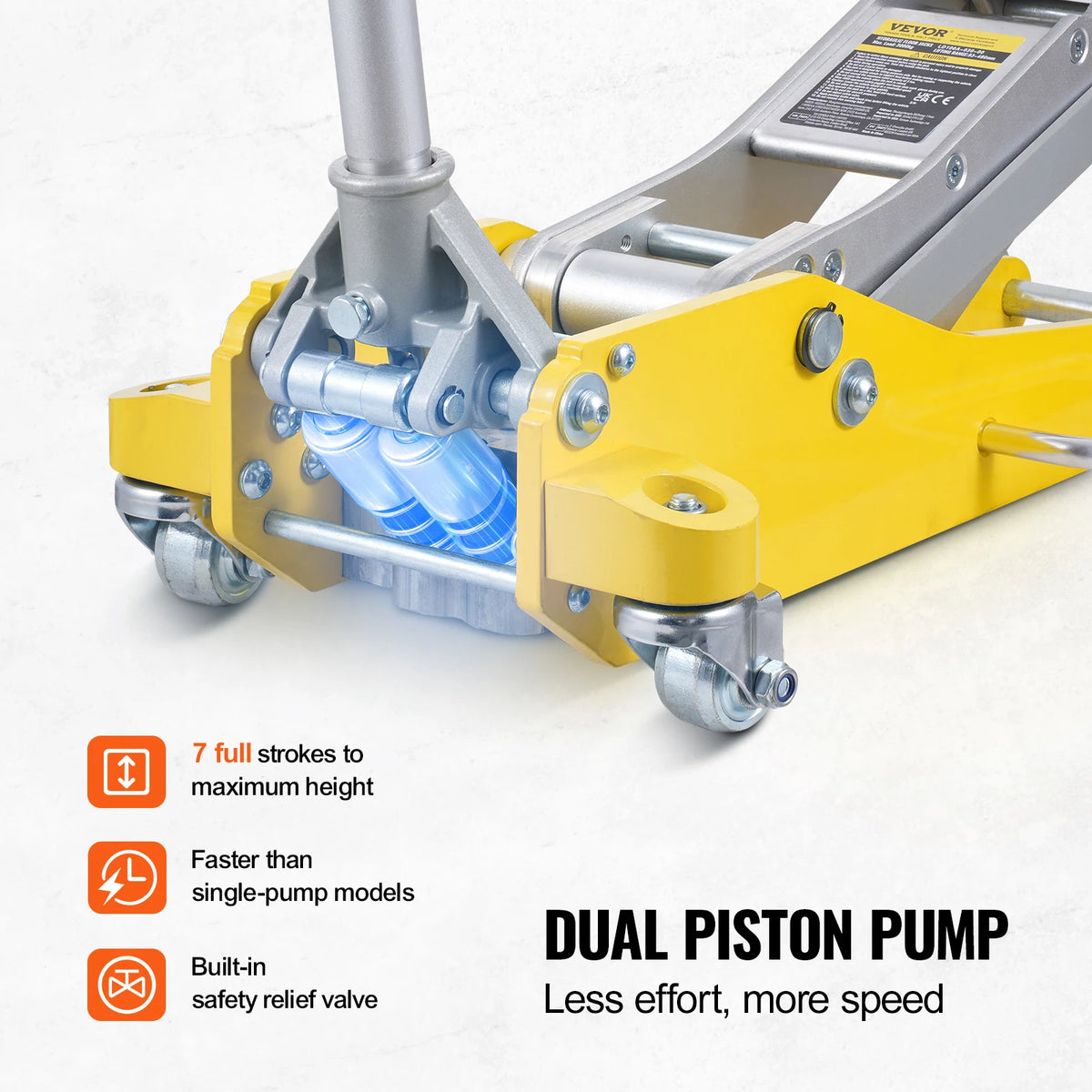 SucceBuy Aluminum Hydraulic Floor Jack With Dual Piston Quick Lift