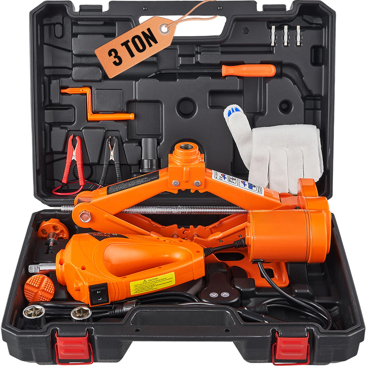 SucceBuy 3 Ton Electric Scissor Car Jack With Impact Wrench