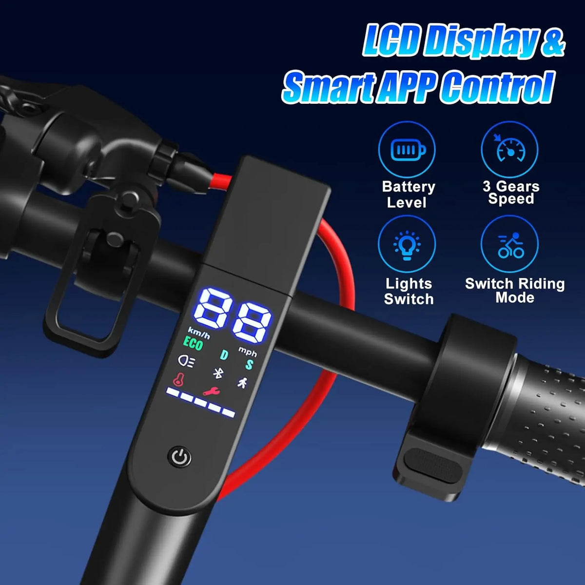 OBX 350W Electric Scooter For Adults 19 Miles Range Foldable