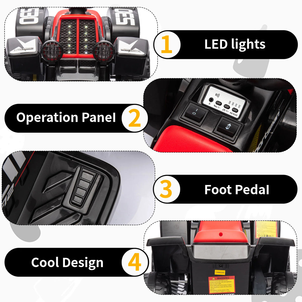 Electric Kids Ride On Atv With Led Lights And Music
