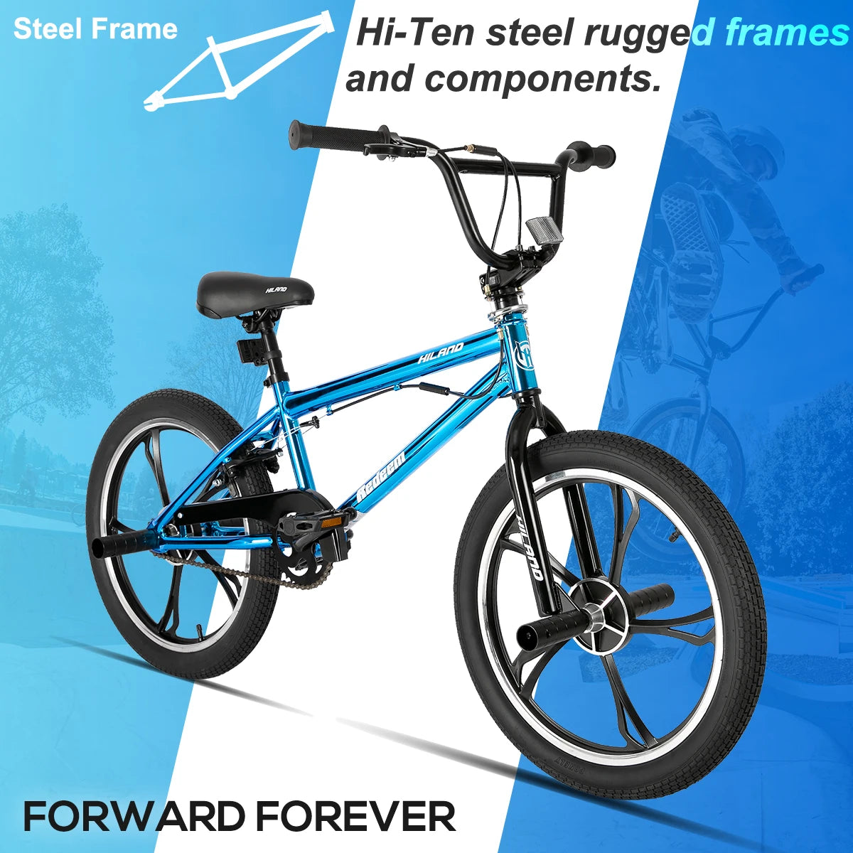 Hiland Kids Steel Freestyle BMX Bicycle With Four Pegs