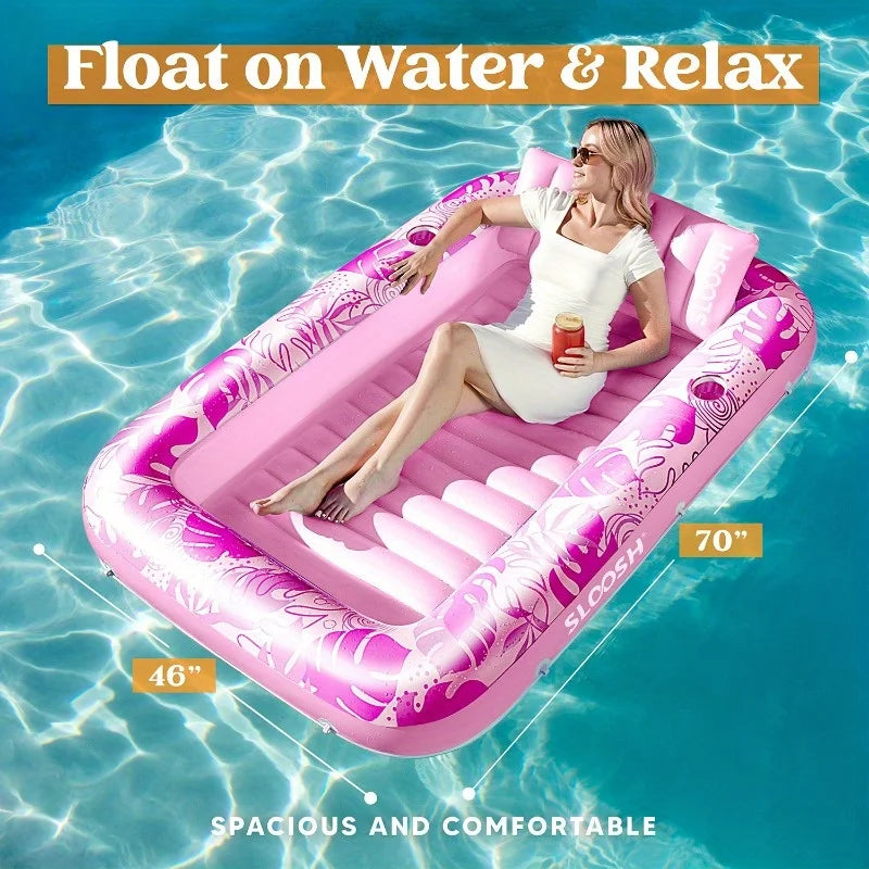 Joyfy Inflatable Tanning Pool Lounger Float For Adults