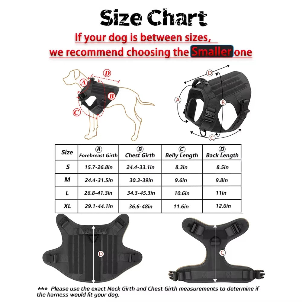 Petravel Padded Dog Tactical Harness Vest With Quick Release Buckle