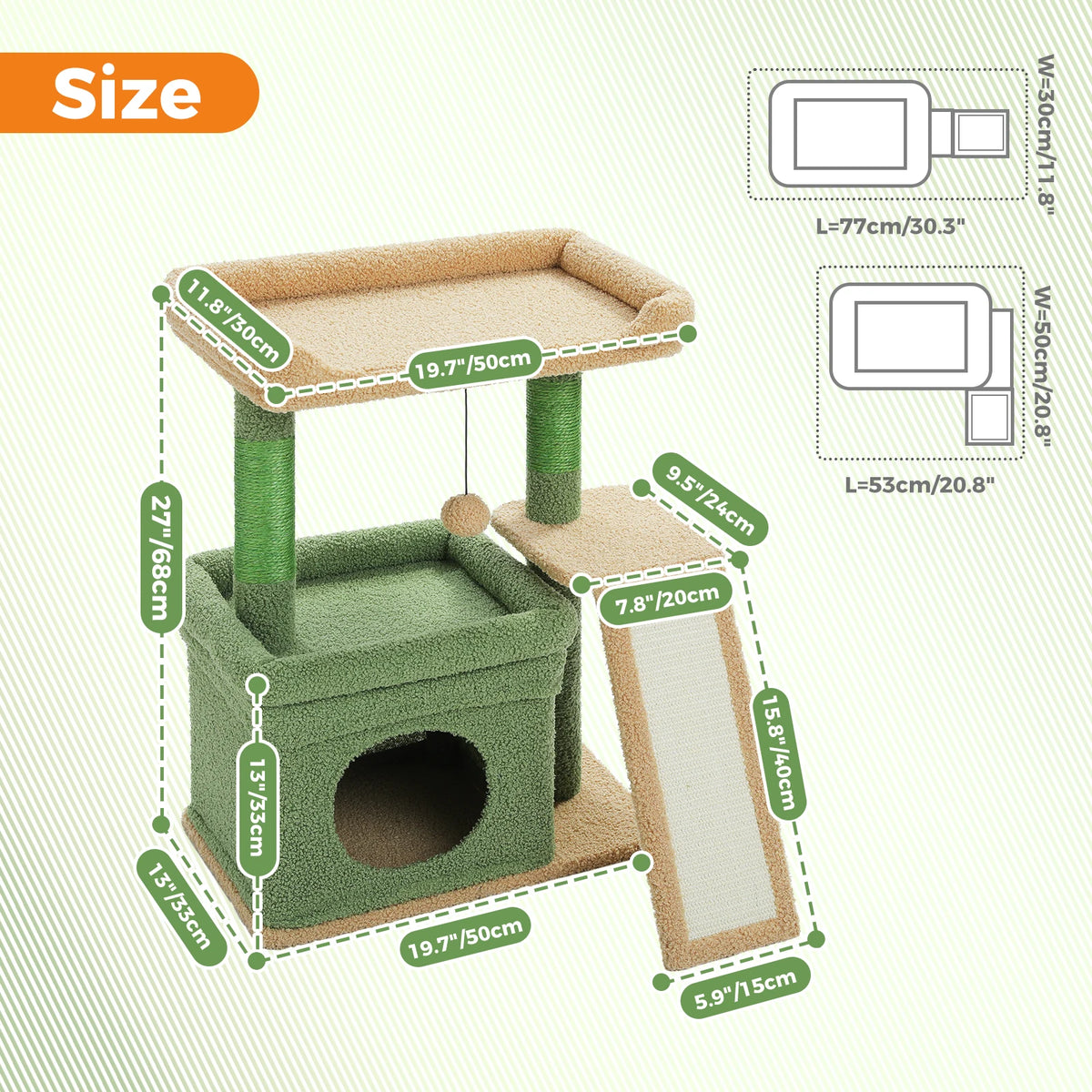Pawz Road Three Tier Cat Tower With Sisal Scratching Post