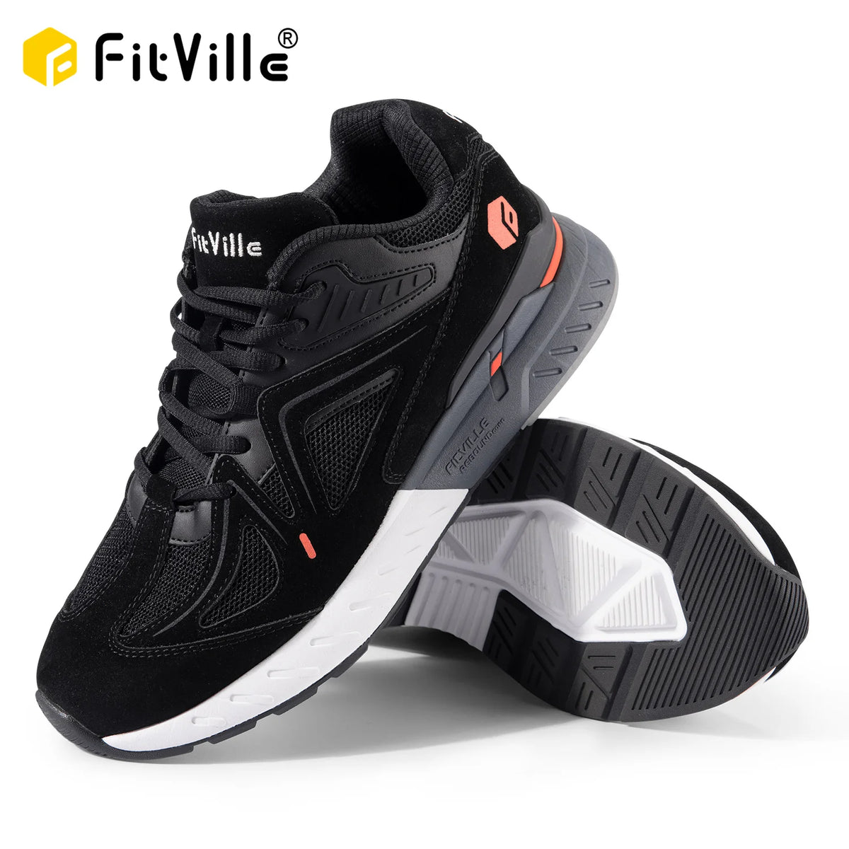 Fitville Men's Lightweight Walking Shoes With Arch Support