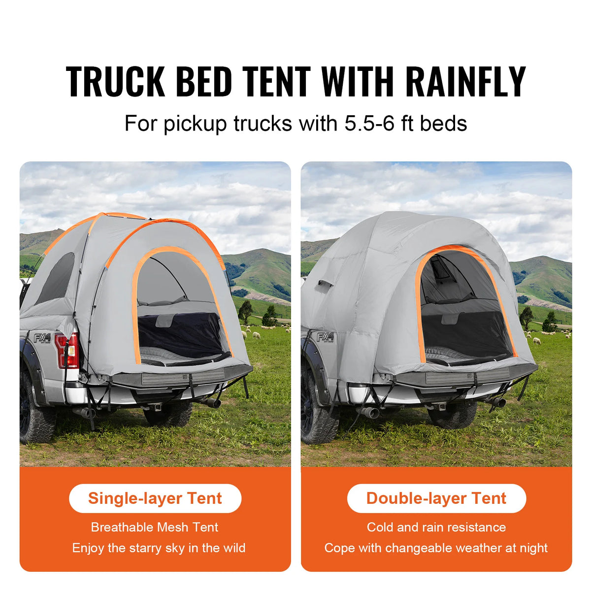 VevoR SUV Rear Camping Tent Double Layer Polyester Design