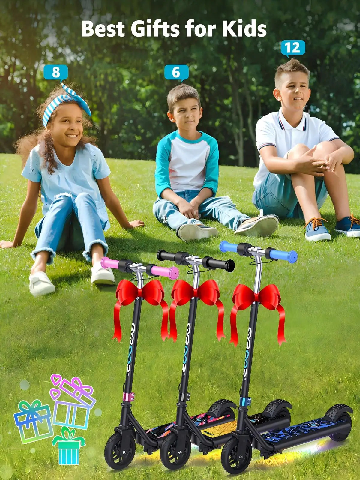 Gyroor H30Max Kids Electric Scooter With Led Display Dual Brake