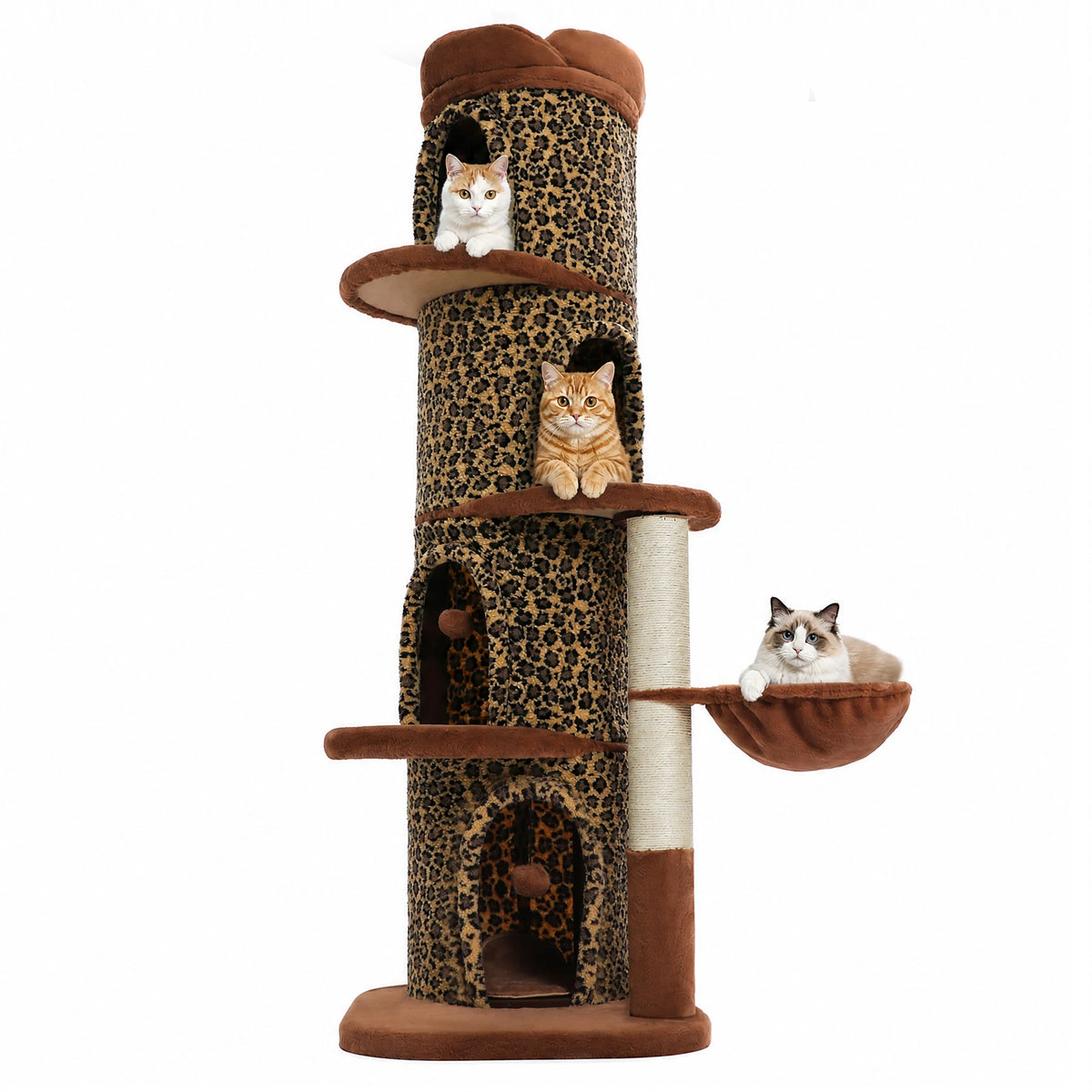 P Luxury Indoor Cat Tree Tower With Four Spacious Condos