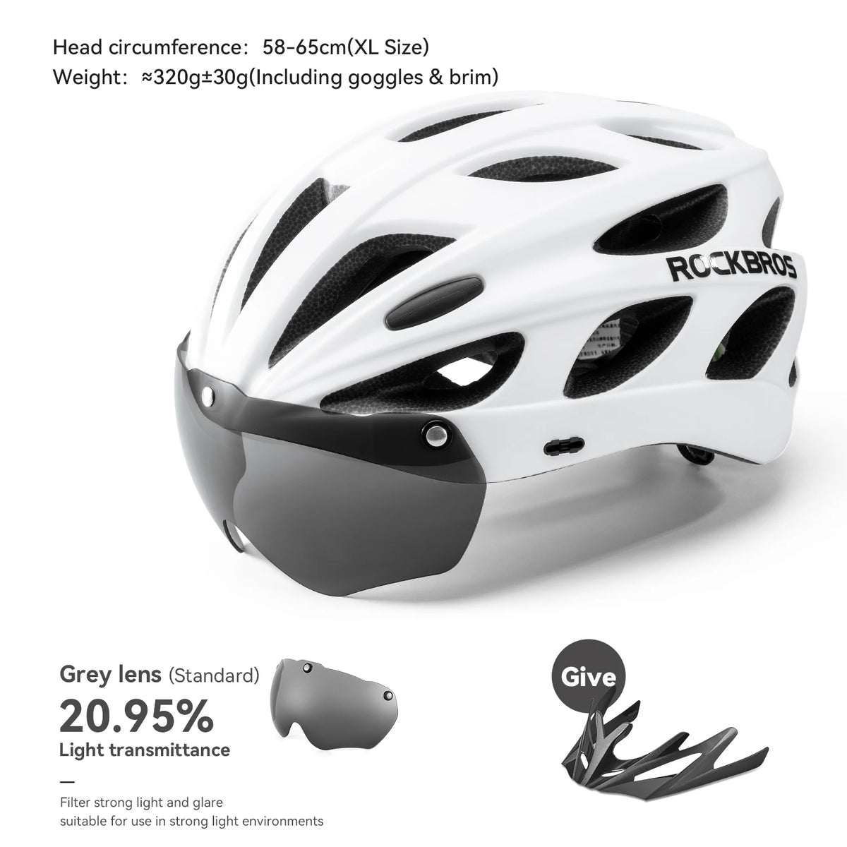 ROCKBROS Integrated Cycling Helmet With Goggles For Road And Mountain Riders