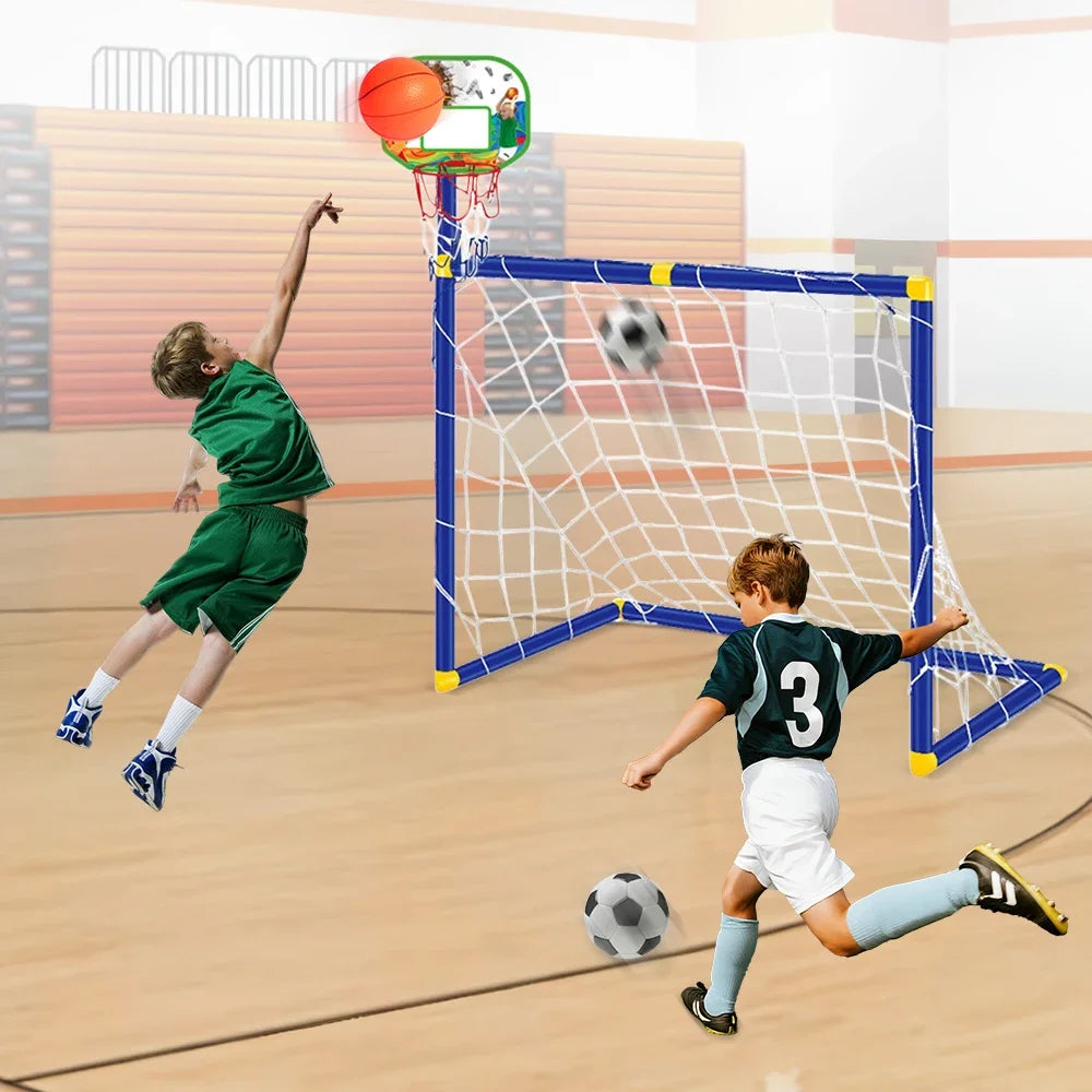 Kmoist 2 In 1 Portable Kids Basketball And Soccer Goal