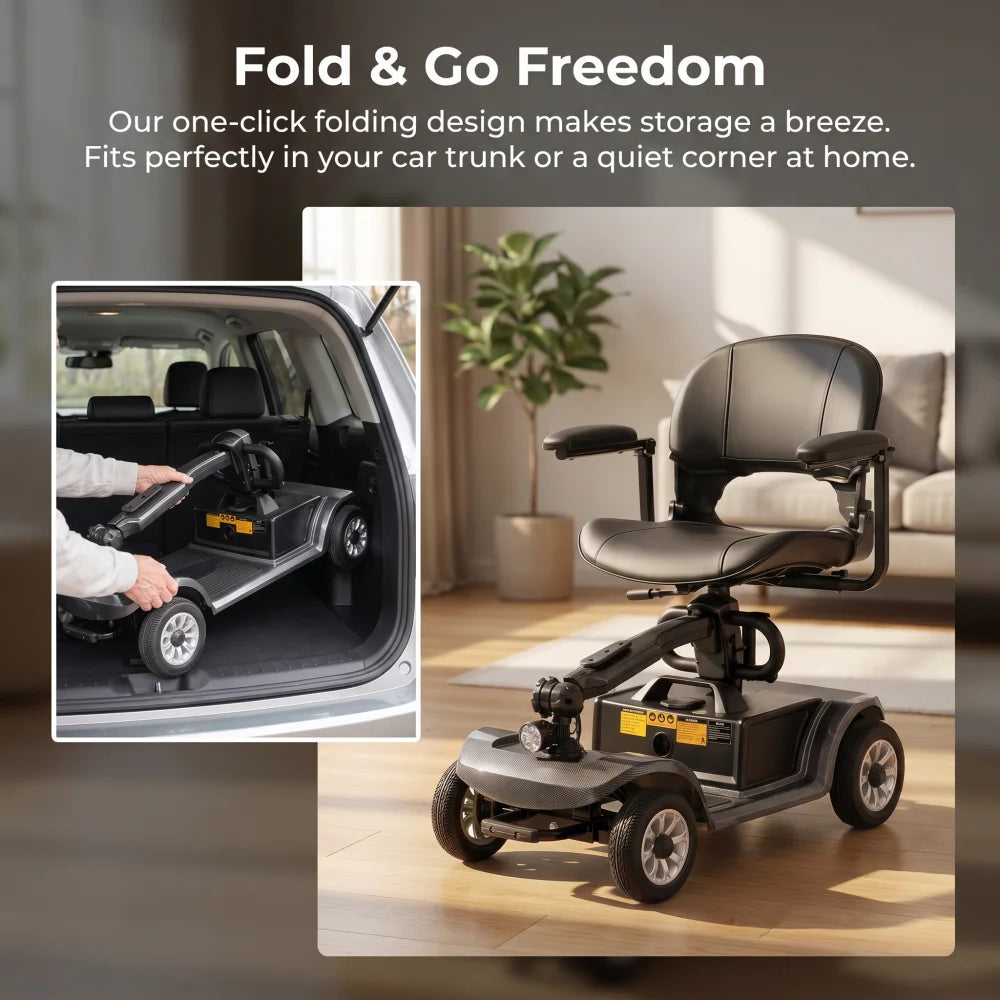 Unificare Foldable Electric Mobility Scooter With Detachable Battery