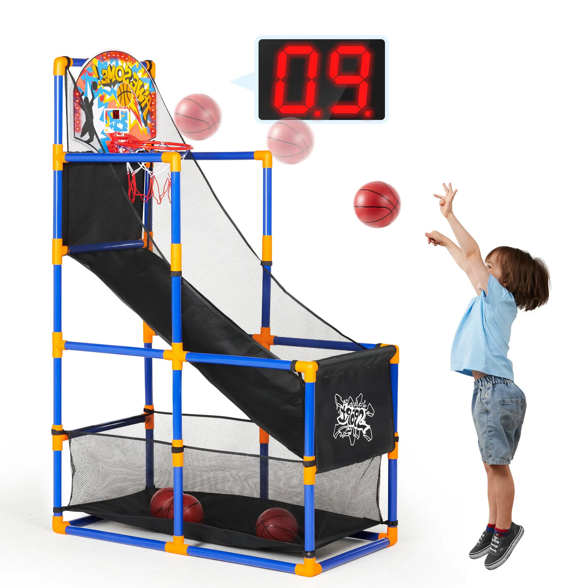 Joyfy Led Scoring Arcade Basketball Hoop Game With Four Balls